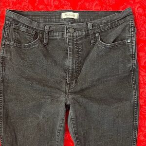 Madewell Women’s High Rise 10” Charcoal Skinny Jeans Size 10 Stretch Denim